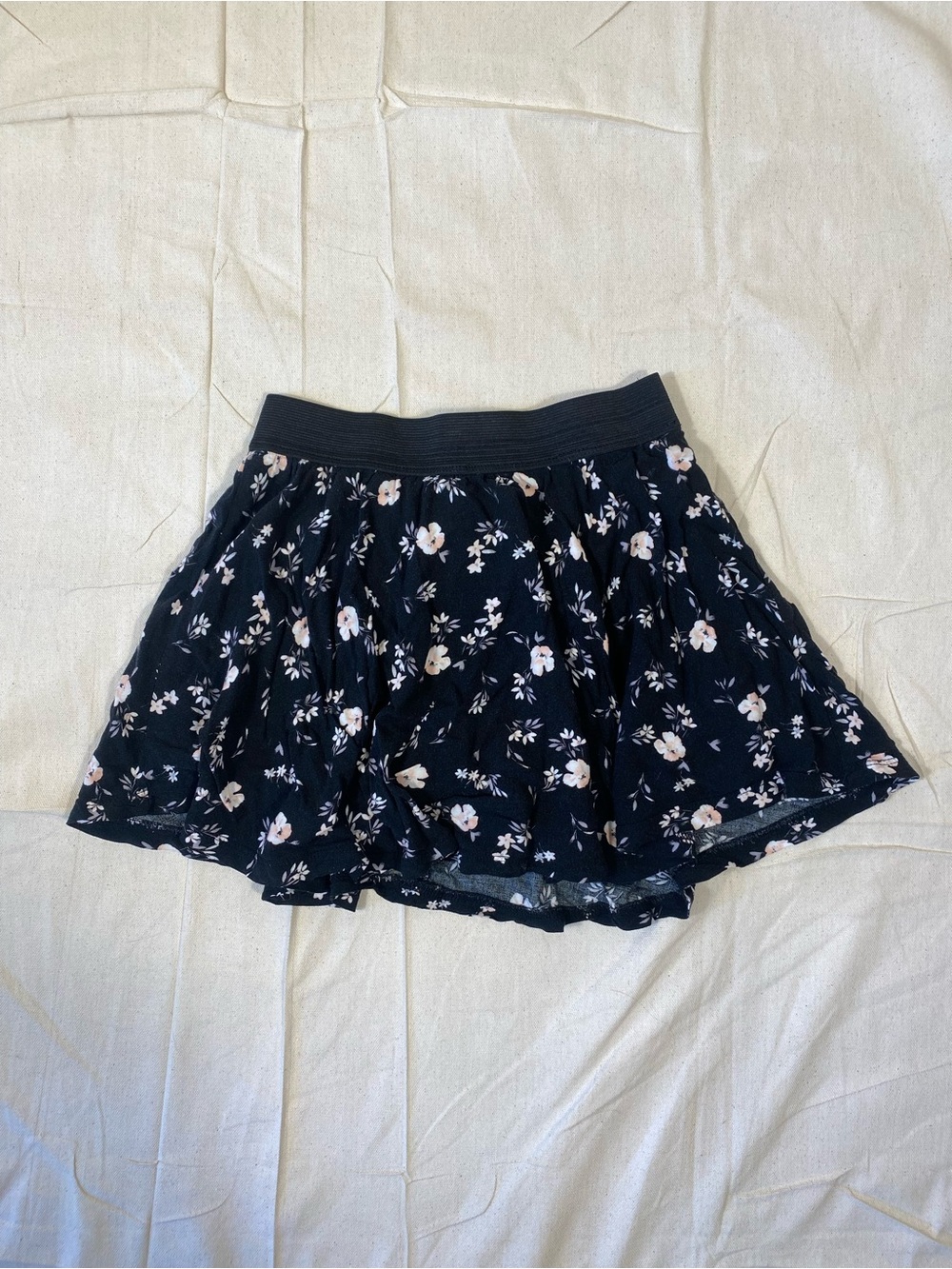 Girls Black with Light Pink Floral Skort